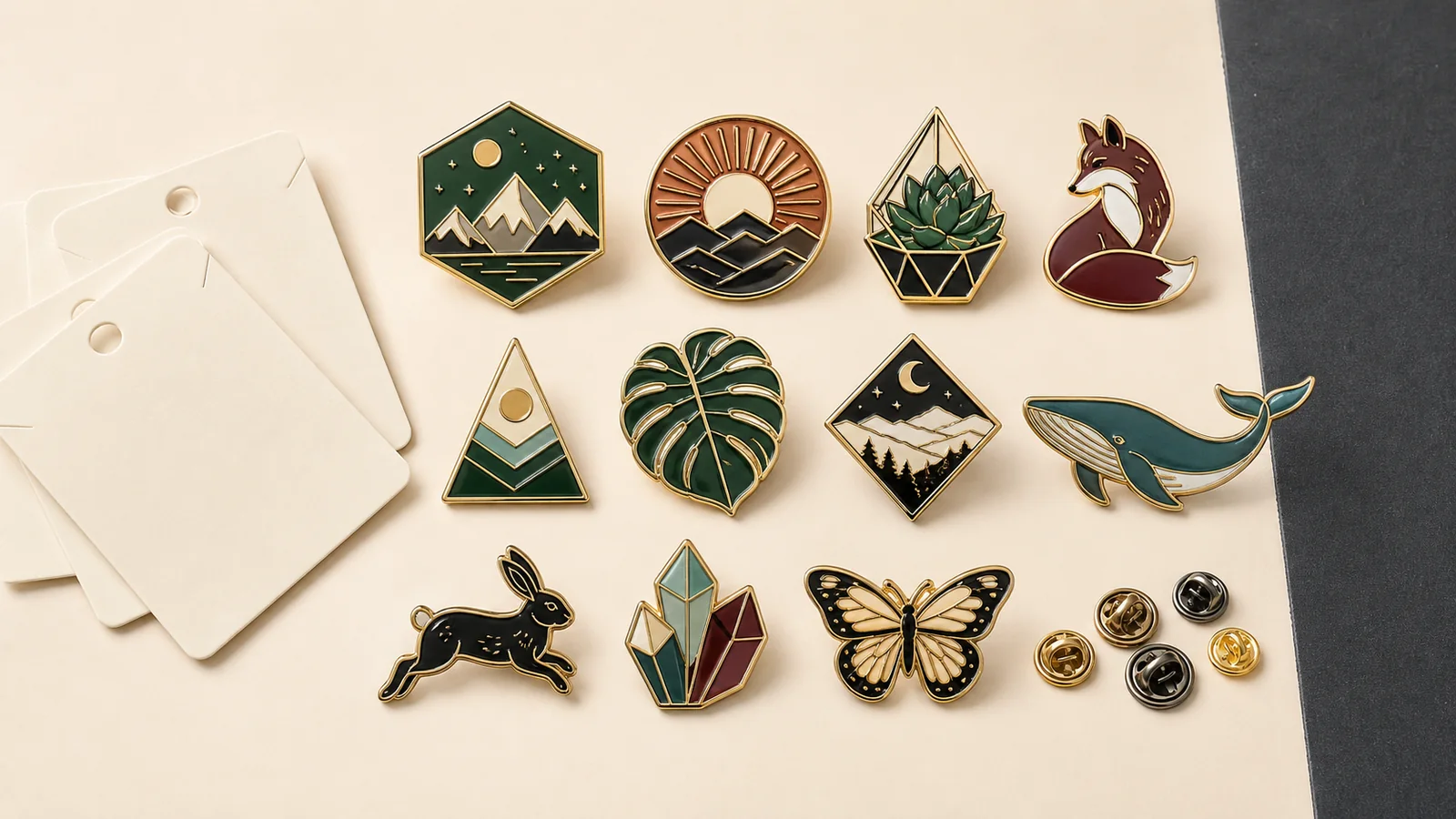 Original small-batch enamel pin collection for artist merchandise