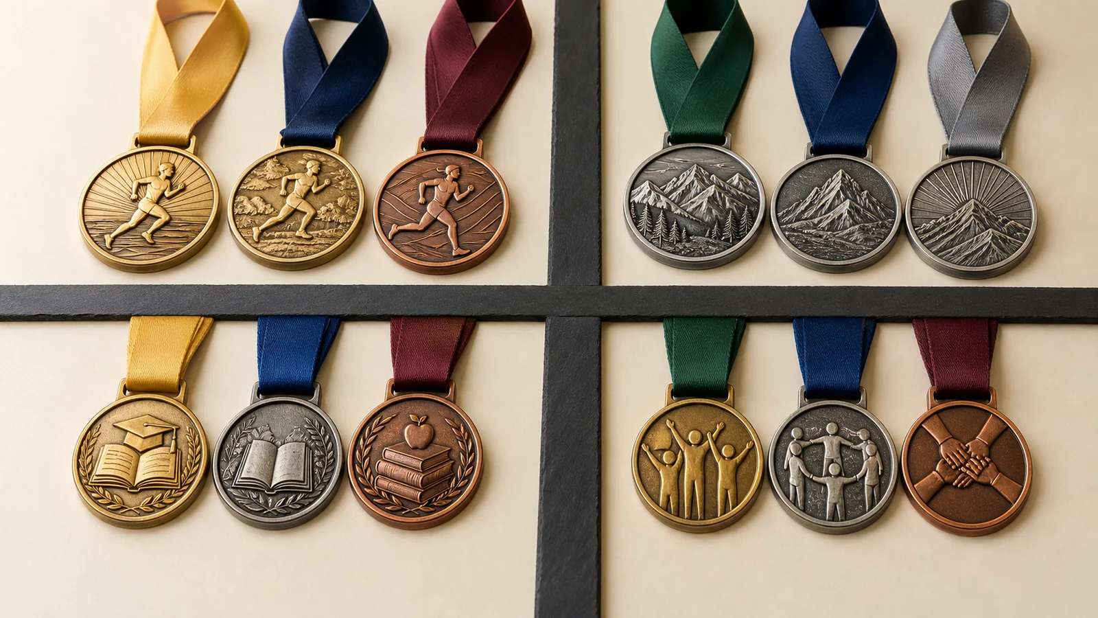 Original custom medals arranged for a small school or community event