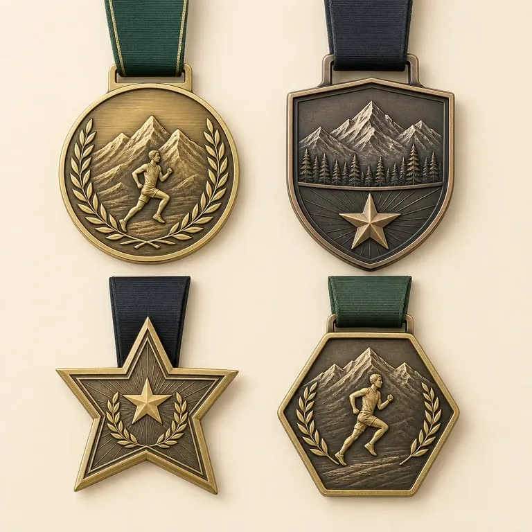 Custom medal shape and relief options