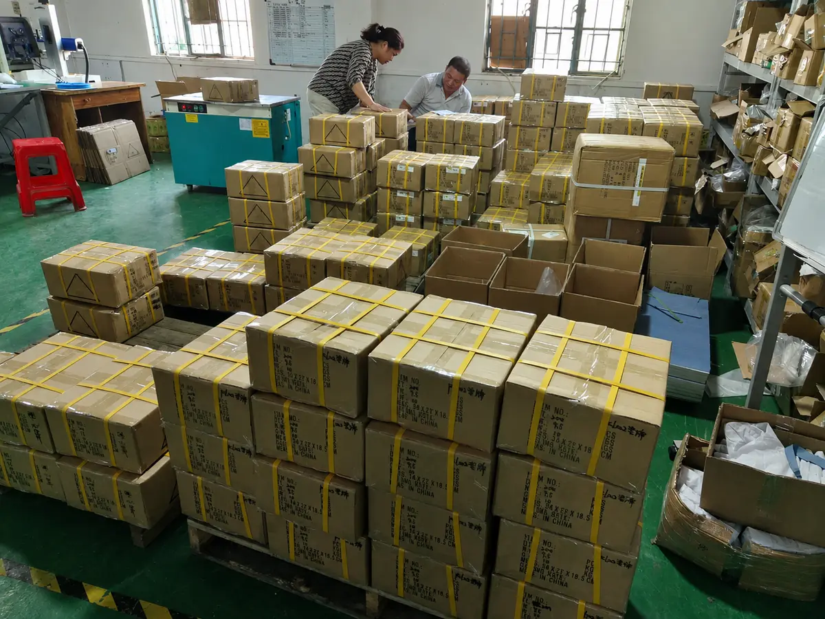 Packed custom metal products prepared in export cartons