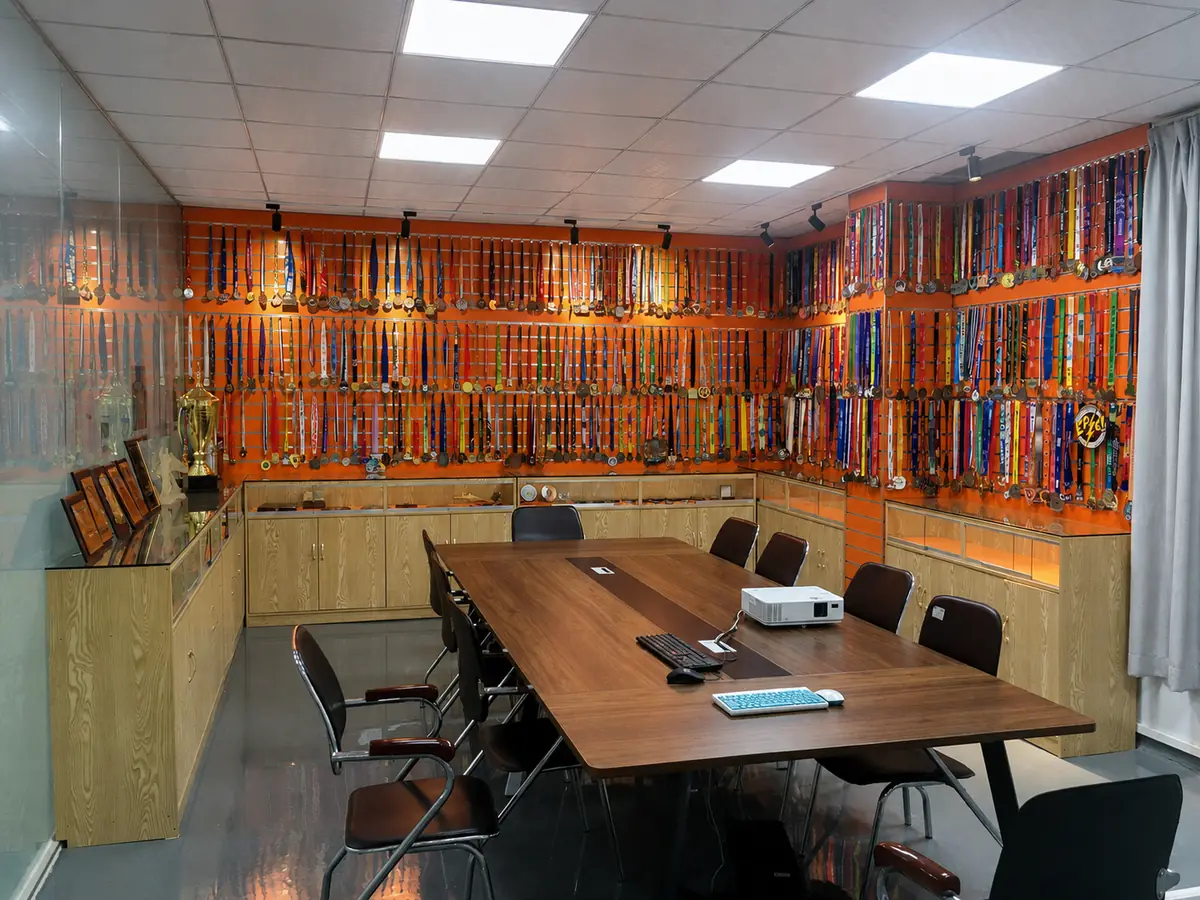 Custom medal sample showroom used for project review